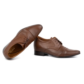 Olivier Zapatos formales elegantes de piel para hombre, P12, marrón 7