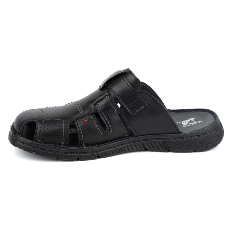 Pantuflas de piel para hombre KAMPOL Polskie stogie 221KAM negro 1 Pantuflas de piel para hombre KAMPOL Polskie stogie 221KAM negro 1