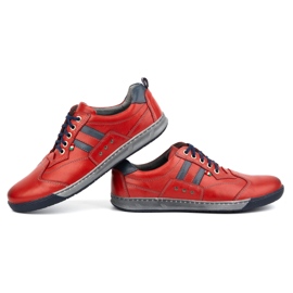 Zapatos de Piel Rojo Intenso Hombre 28KAM KAMPOL 4