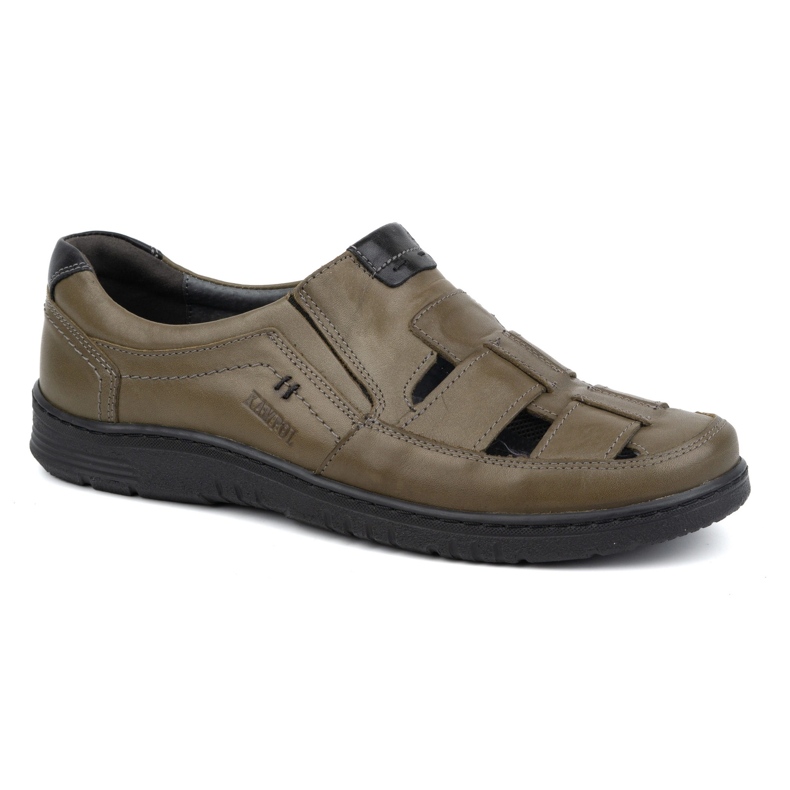 Kampol Zapatos casual hombre piel 86KAM verde 1