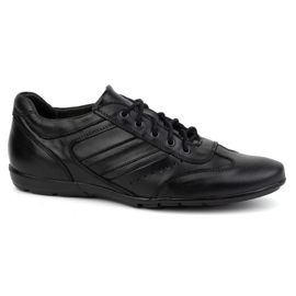 Olivier Zapatos de piel para hombre, negro, modelo sport 7004DT, negro 2