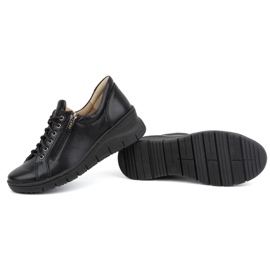 Olivier Zapatos de mujer de piel con suela gruesa 1236, negro 4