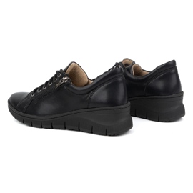 Olivier Zapatos de mujer de piel con suela gruesa 1236, negro 5