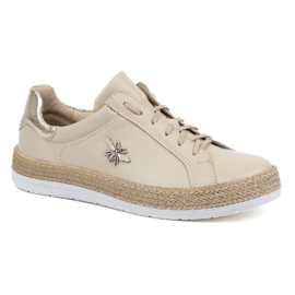 Olivier Zapatos mujer piel Modelo 1190 deportivas beige 1