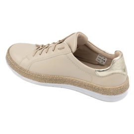 Olivier Zapatos mujer piel Modelo 1190 deportivas beige 6