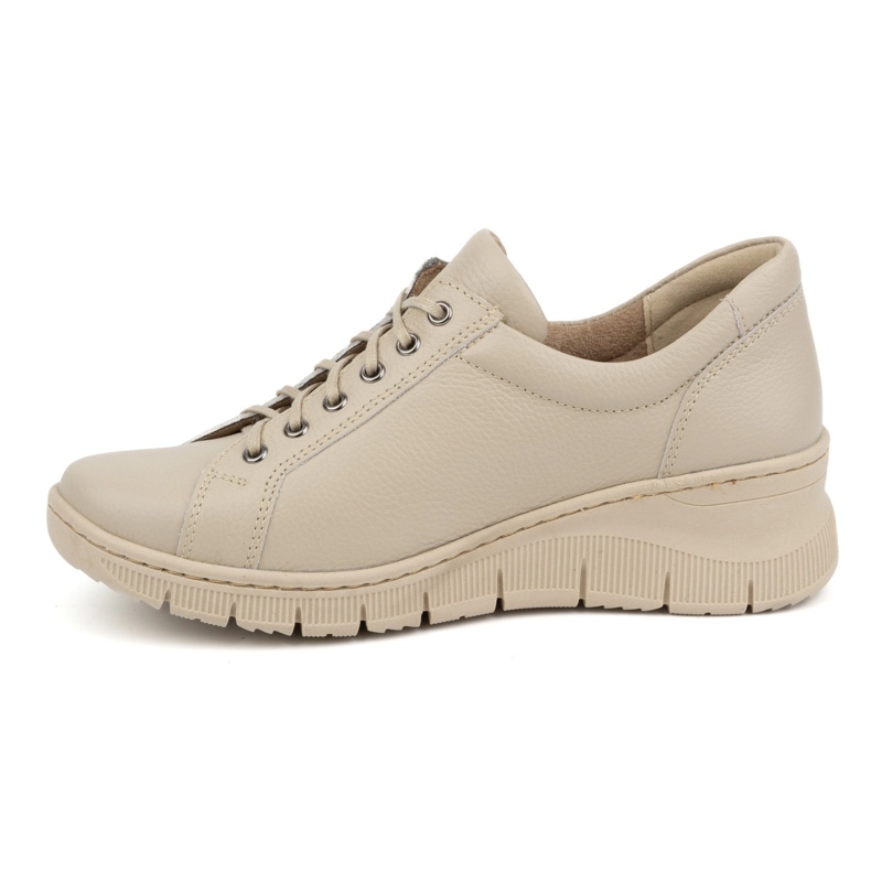 Olivier Zapatos de mujer de piel con suela gruesa 1236, beige 1