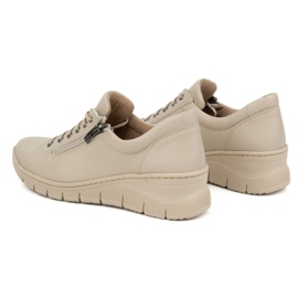 Olivier Zapatos de mujer de piel con suela gruesa 1236, beige 5