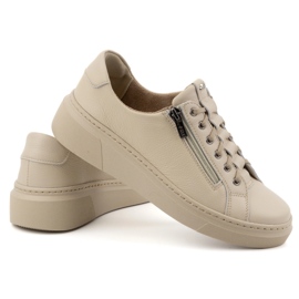 Olivier Deportivas mujer piel modelo 1238 beige 5