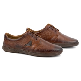 Olivier Zapatos cortos hombre piel con cordones 7061DT marrón 3