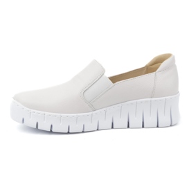 WASAK Zapatos de mujer de piel, salones sin cordones 0721W, blanco 2