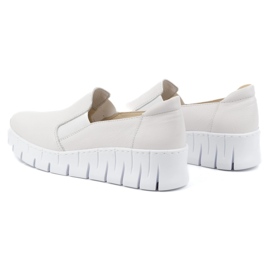 WASAK Zapatos de mujer de piel, salones sin cordones 0721W, blanco 5