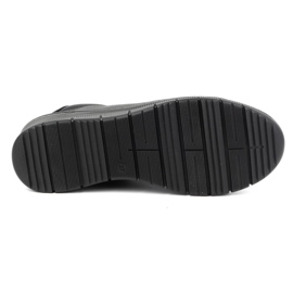 WASAK Zapatos de mujer, zapatillas deportivas de piel con cordones y cremallera 0703W, negro 7