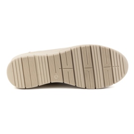 WASAK Zapatos mujer, zapatillas deportivas de piel con cordones y cremallera 0703W, beige 6