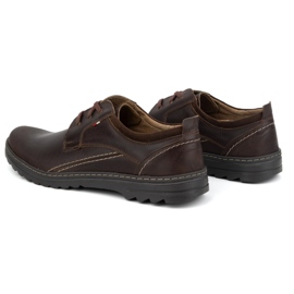 Olivier Zapatos casual hombre piel con cordones 309GT marrón 4