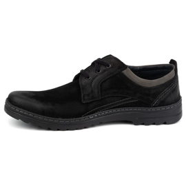 Olivier Zapatos casual con cordones para hombre en piel, ante 309GT, negro 1