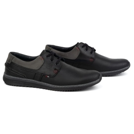 Olivier Zapatos Casual Hombre de Piel Modelo 308GT, negro 3