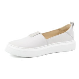 WASAK Zapatos de mujer de piel, salones sin cordones 0711W, blanco 2