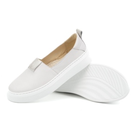 WASAK Zapatos de mujer de piel, salones sin cordones 0711W, blanco 4