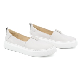 WASAK Zapatos de mujer de piel, salones sin cordones 0711W, blanco 3