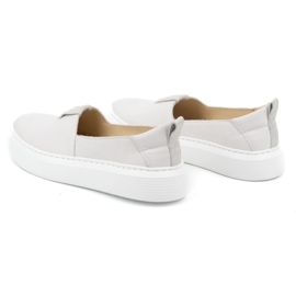 WASAK Zapatos de mujer de piel, salones sin cordones 0711W, blanco 5