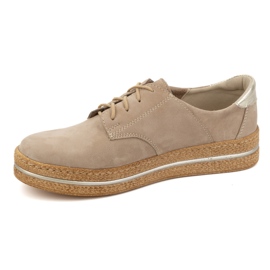Olivier Zapatos de mujer de piel con suela gruesa 1134/2, beige 2