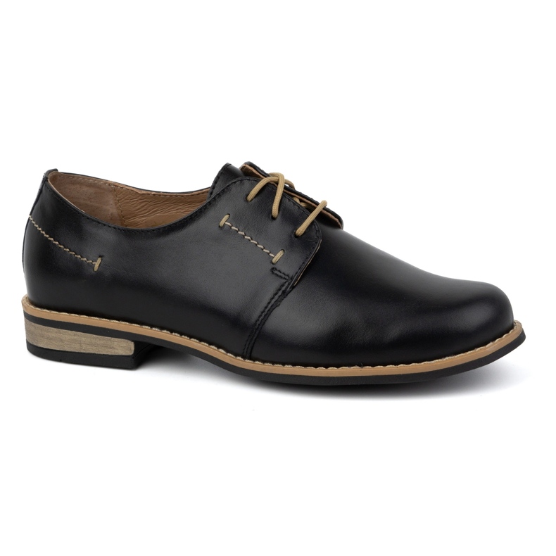 WASAK Zapatos con cordones mujer piel 0393W, negro 1