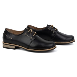WASAK Zapatos con cordones mujer piel 0393W, negro 3