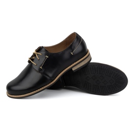WASAK Zapatos con cordones mujer piel 0393W, negro 4