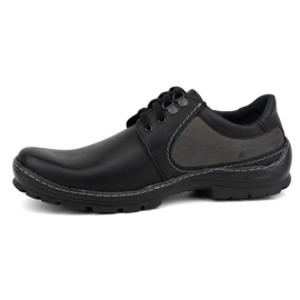 Olivier Zapatos casual con cordones para hombre en piel 307GT, negro 1