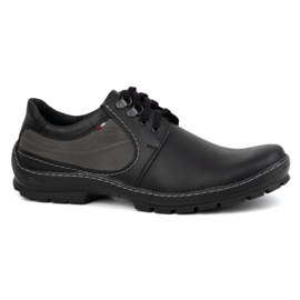Olivier Zapatos casual con cordones para hombre en piel 307GT, negro 2