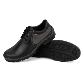 Olivier Zapatos casual con cordones para hombre en piel 307GT, negro 4