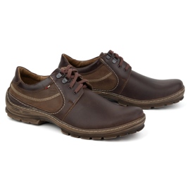 Olivier Zapatos casual hombre piel con cordones 307GT marrón 3