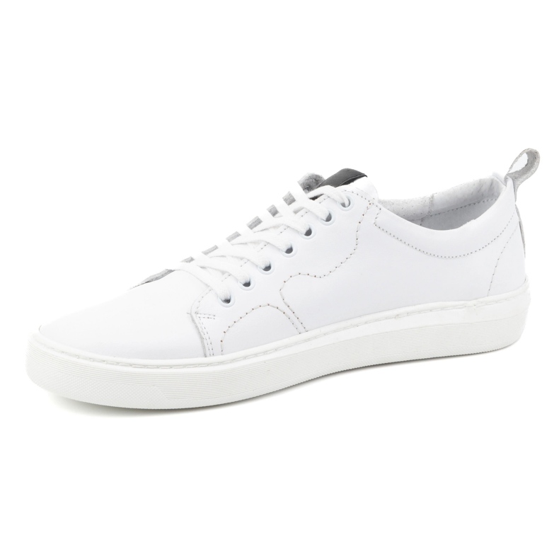 Olivier Zapatos deportivos con cordones hombre piel 434KNT blanco 1
