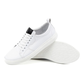 Olivier Zapatos deportivos con cordones hombre piel 434KNT blanco 3