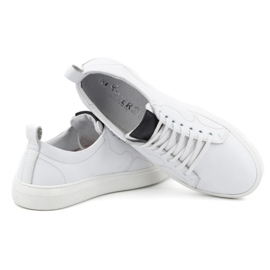 Olivier Zapatos deportivos con cordones hombre piel 434KNT blanco 4