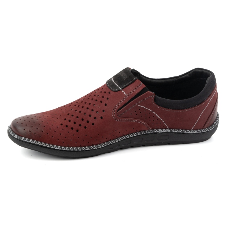 Joker Zapatos de hombre, mocasines de piel 937L, burdeos rojo 1
