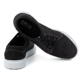 Joker Zapatos casual hombre piel 894J, negro y gris 5