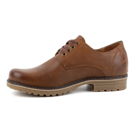 Polbut Botas de piel para hombre, zapatos bajos con cordones, Polish 2120, marrón 1