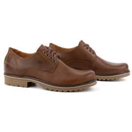 Polbut Botas de piel para hombre, zapatos bajos con cordones, Polish 2120, marrón 2