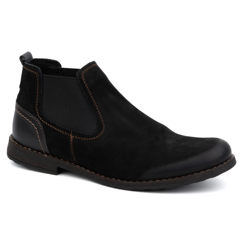 Olivier Botas Chelsea sin cordones de piel para hombre 925MA Sw, negro 1