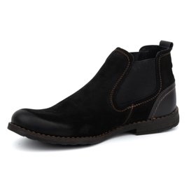 Olivier Botas Chelsea sin cordones de piel para hombre 925MA Sw, negro 2