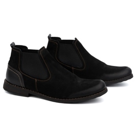 Olivier Botas Chelsea sin cordones de piel para hombre 925MA Sw, negro 3