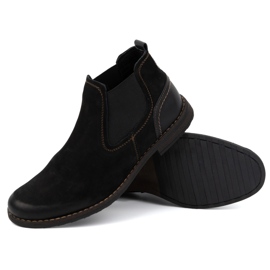 Olivier Botas Chelsea sin cordones de piel para hombre 925MA Sw, negro 4