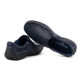 KOMODO Zapatos de hombre, mocasines de piel sin cordones 627K, azul marino 7