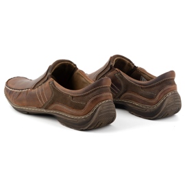 KOMODO Zapatos de hombre, mocasines de piel 627K, marrón 5