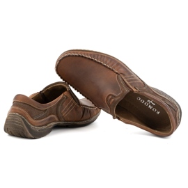 KOMODO Zapatos de hombre, mocasines de piel 627K, marrón 7