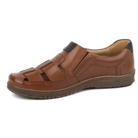 Kampol Zapatos casual hombre piel 86KAM, marrón 1