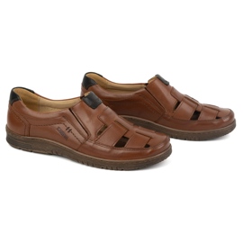 Kampol Zapatos casual hombre piel 86KAM, marrón 2