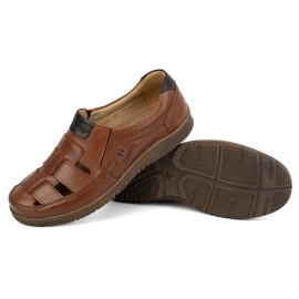 Kampol Zapatos casual hombre piel 86KAM, marrón 3