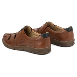 Kampol Zapatos casual hombre piel 86KAM, marrón 4